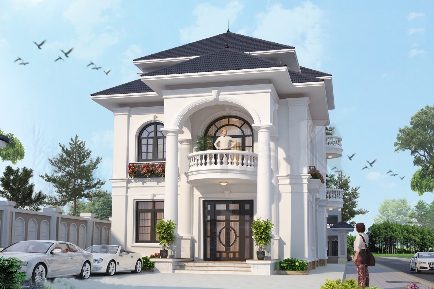 ban công biệt thự tân cổ điển đẹp 6