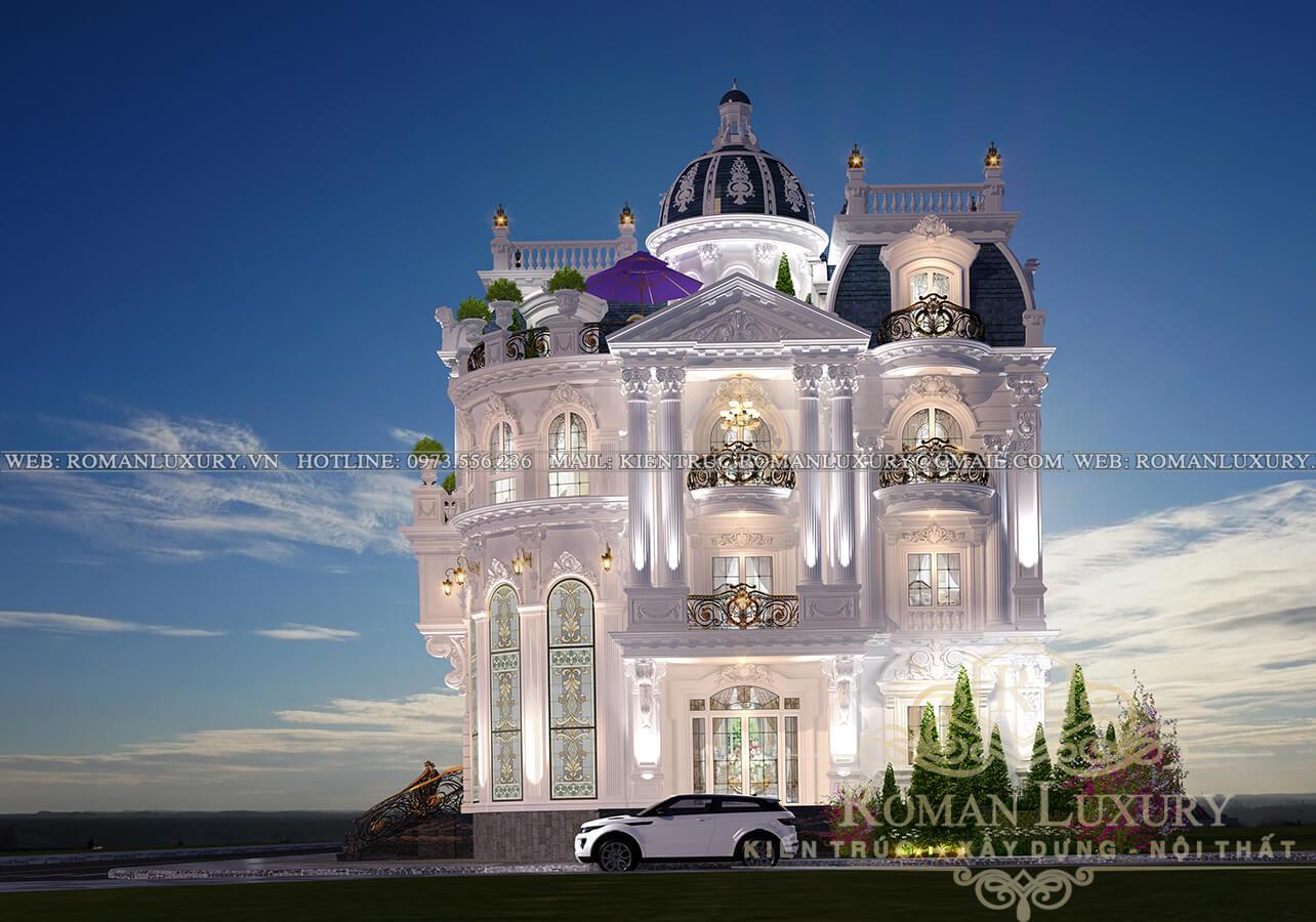 mặt tiền biệt thự cổ điển kiểu pháp