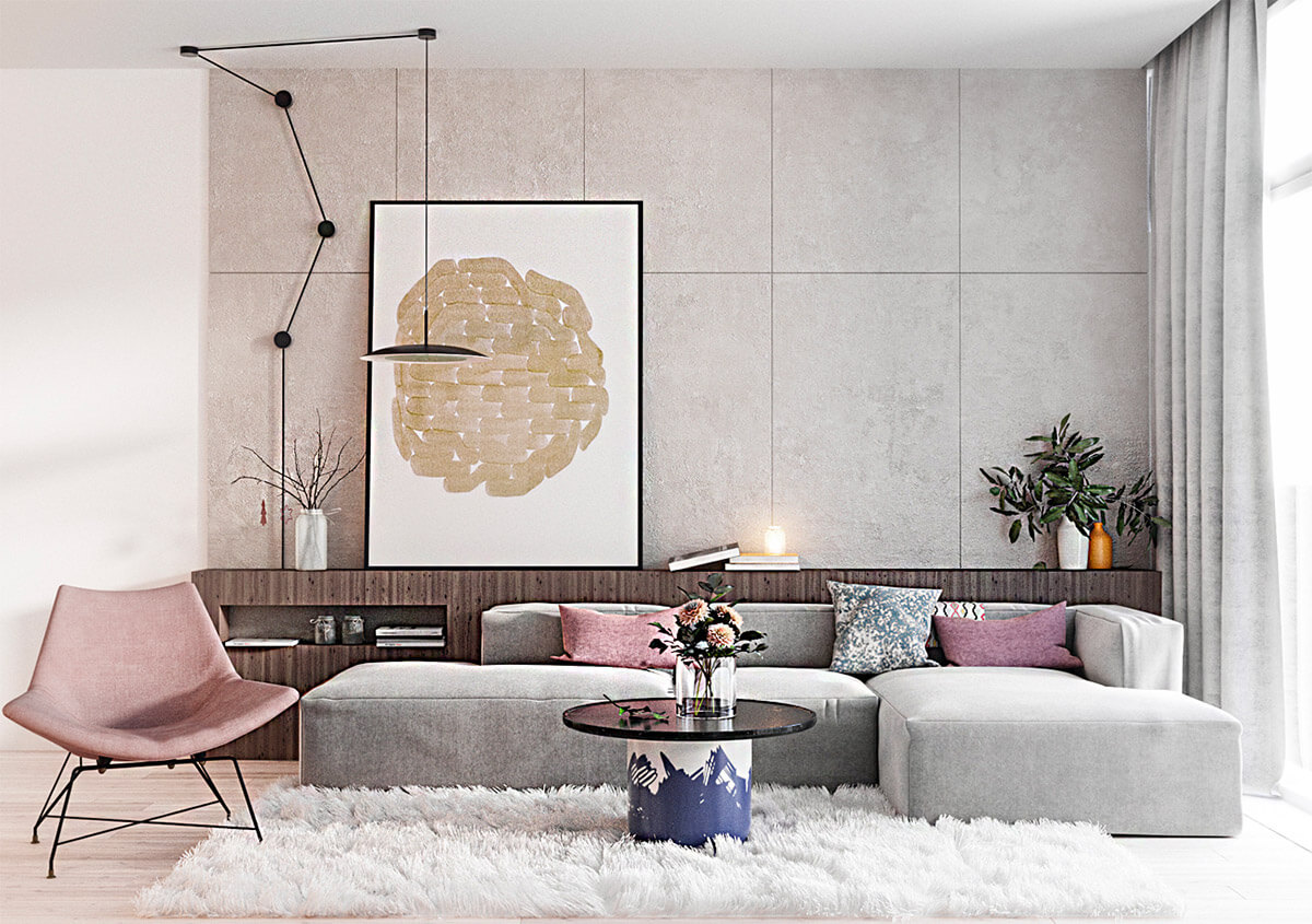 mẫu gạch ốp tường phòng khách đẹp 