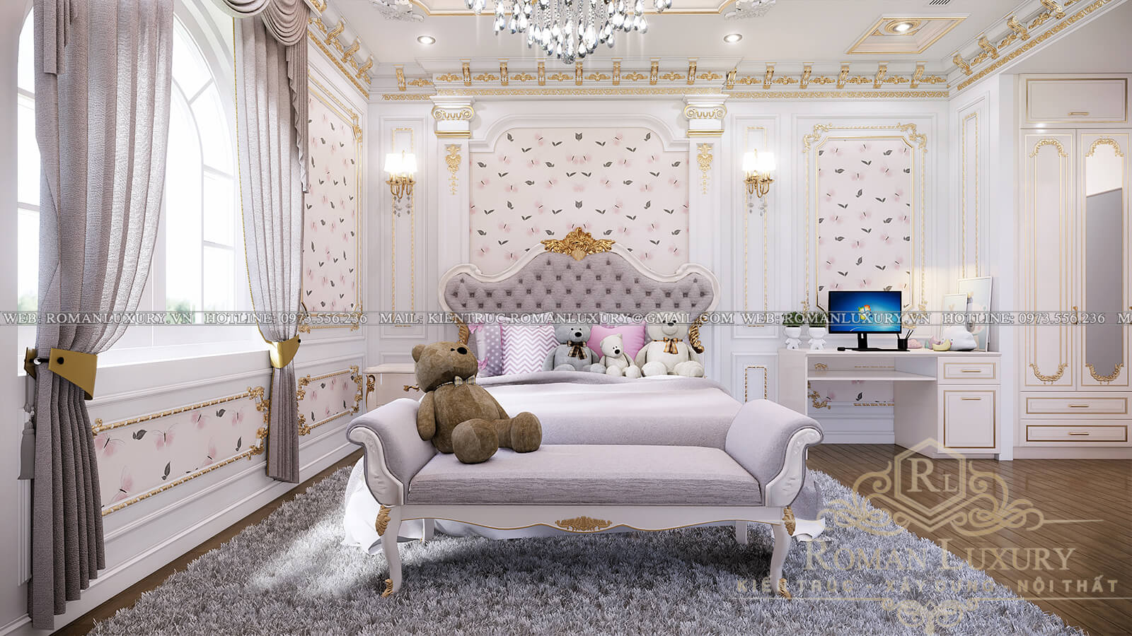 phòng ngủ cho bé tân cổ điển 03 2