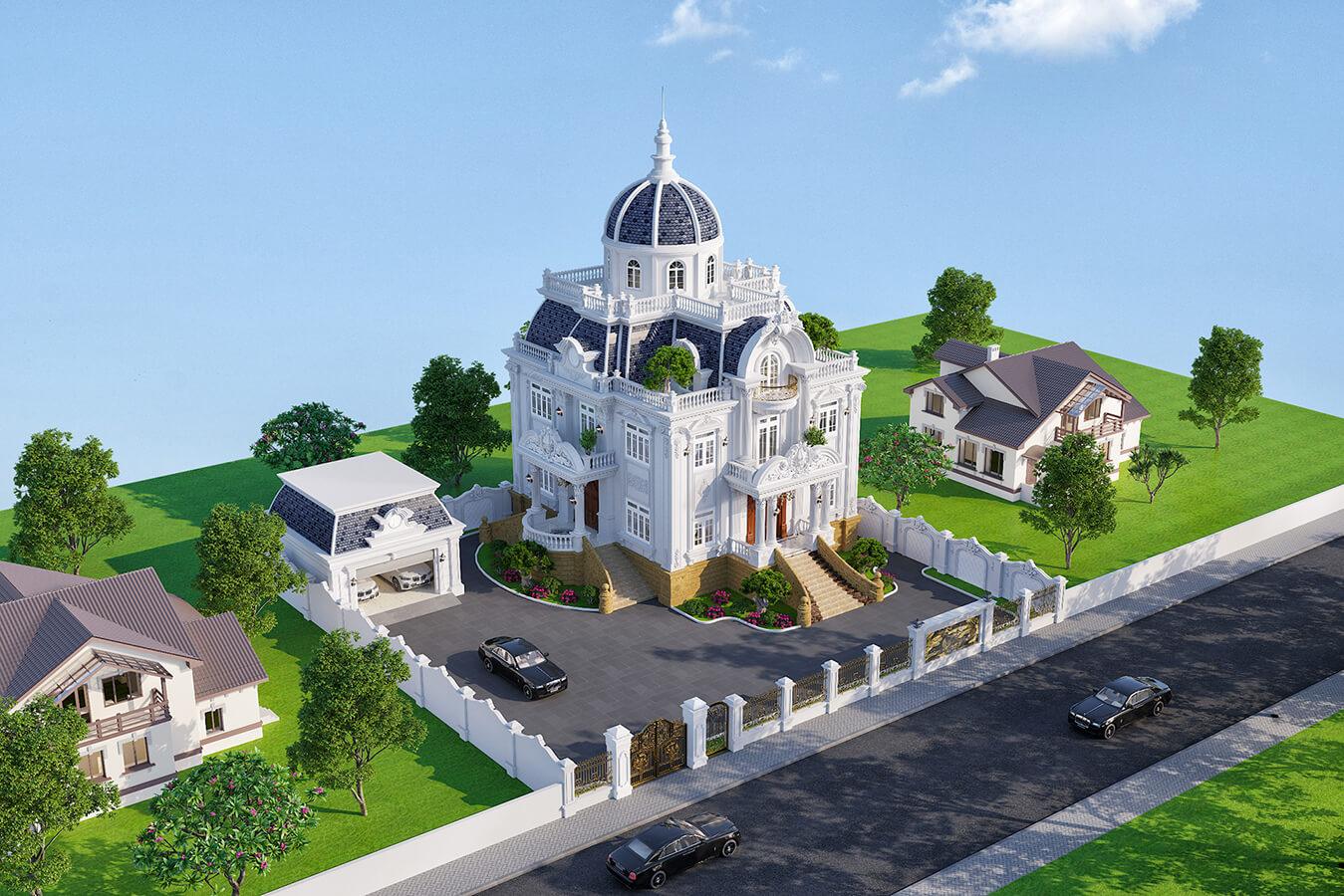 mẫu biệt thự cổ điển pháp đẹp sang trọng 6