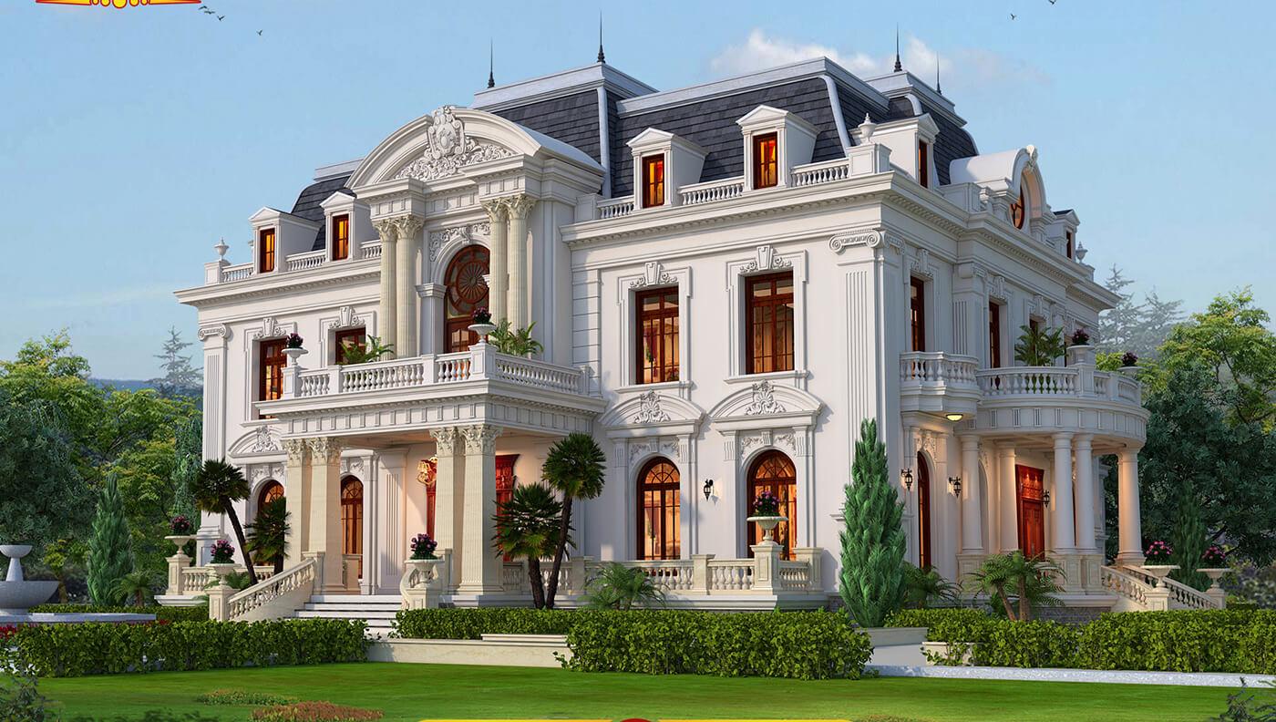 mẫu biệt thự cổ điển pháp đẹp sang trọng 1
