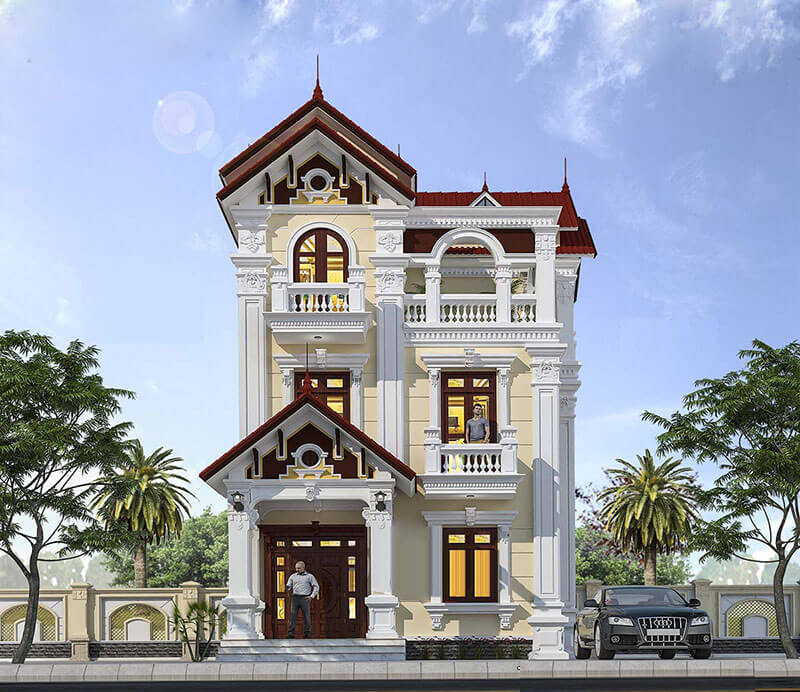 mẫu biệt thự đẹp 3 tầng tân cổ điển đẹp 