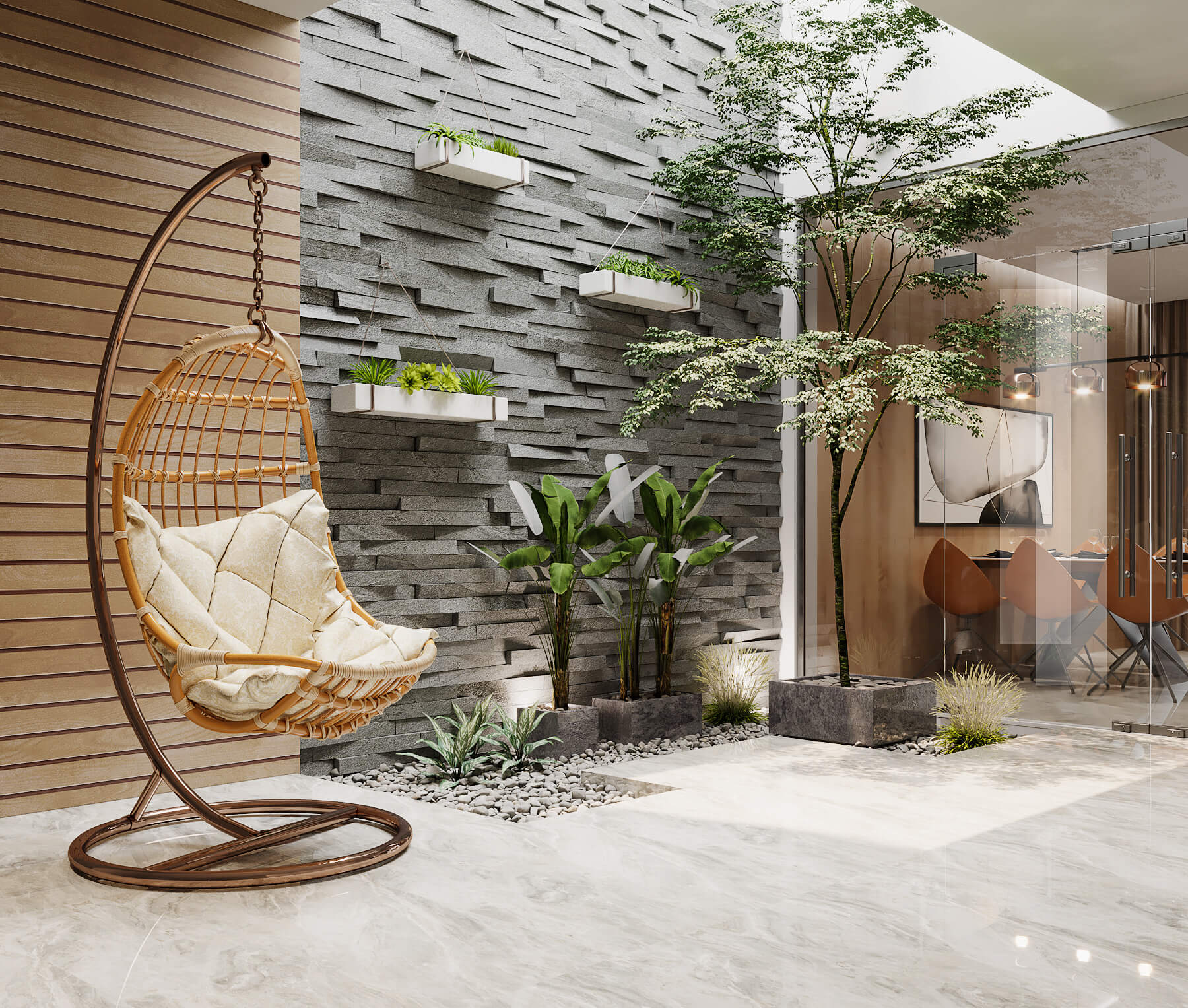 mẫu giếng trời đẹp cho nhà ống 8
