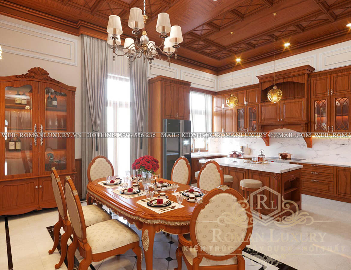 phòng ăn nhà phố bán cổ điển