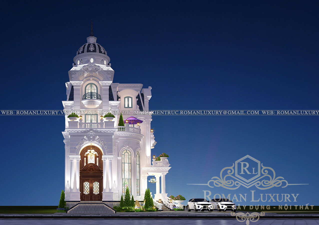mặt tiền thiết kế biệt thự pháp