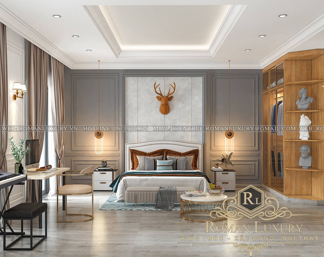 phòng ngủ thiết kế nhà phố 4 tầng