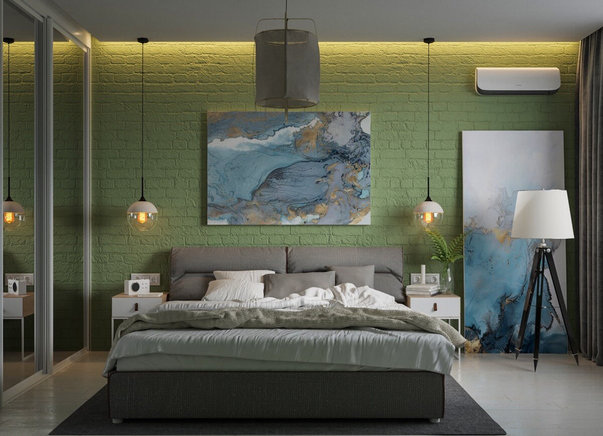 thiết kế phòng ngủ màu xanh đẹp 6
