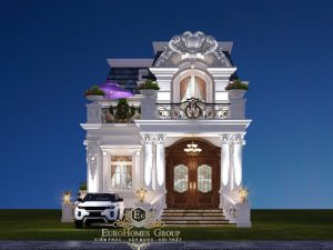mẫu biệt thự nhỏ 2 tầng kiểu pháp