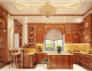 mẫu tủ bếp tân cổ điển cao cấp