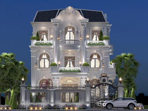 biệt thự 3 tầng mái mansard