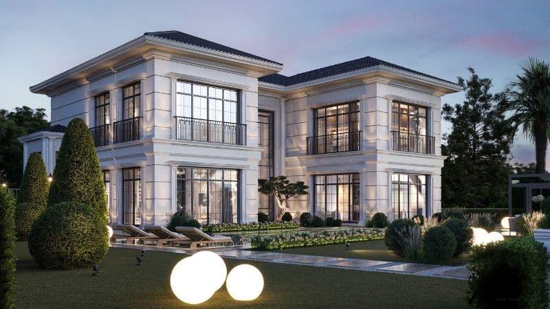 mẫu biệt thự 2 tầng chữ U