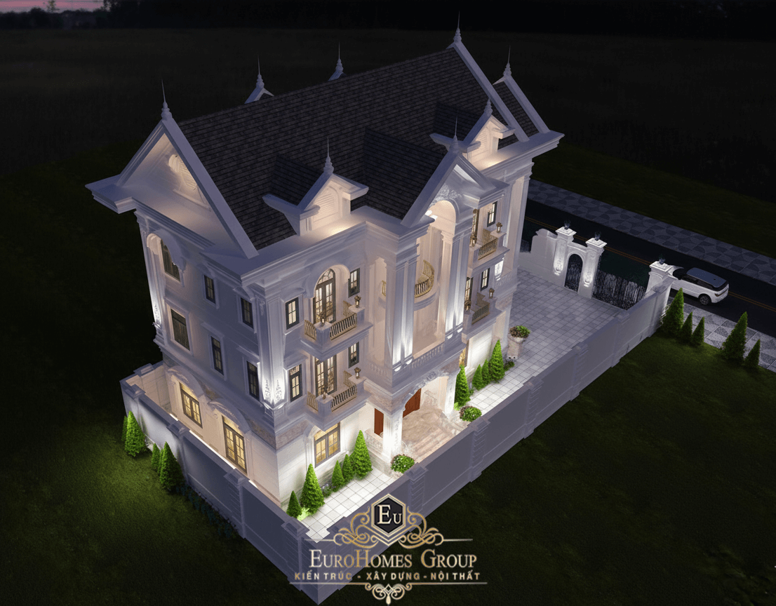 biệt thự 3 tầng mái thái