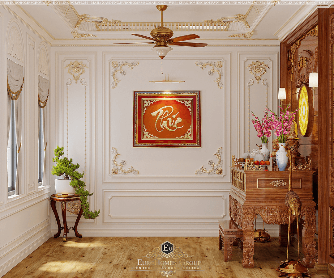 thiết kế nội thất phòng thờ tại Tây Ninh