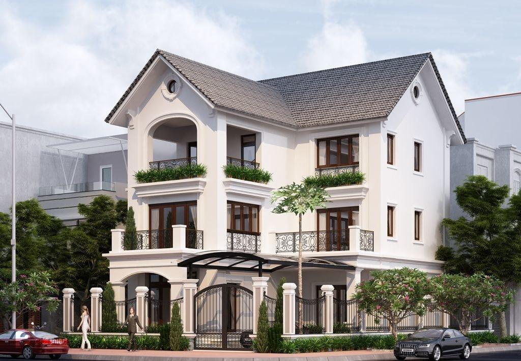 biệt thự 3 tầng mái thái tân cổ điển