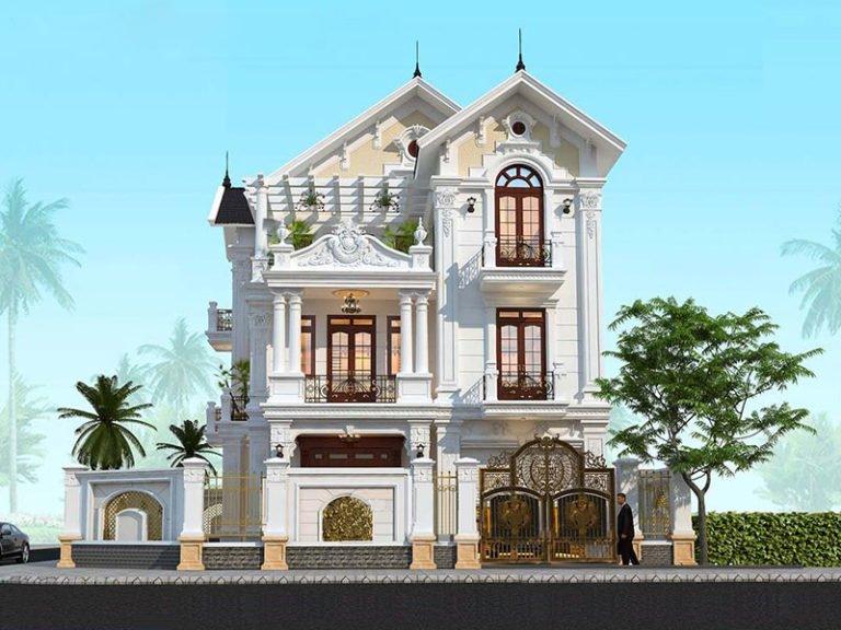 biệt thự 3 tầng mái thái tân cổ điển
