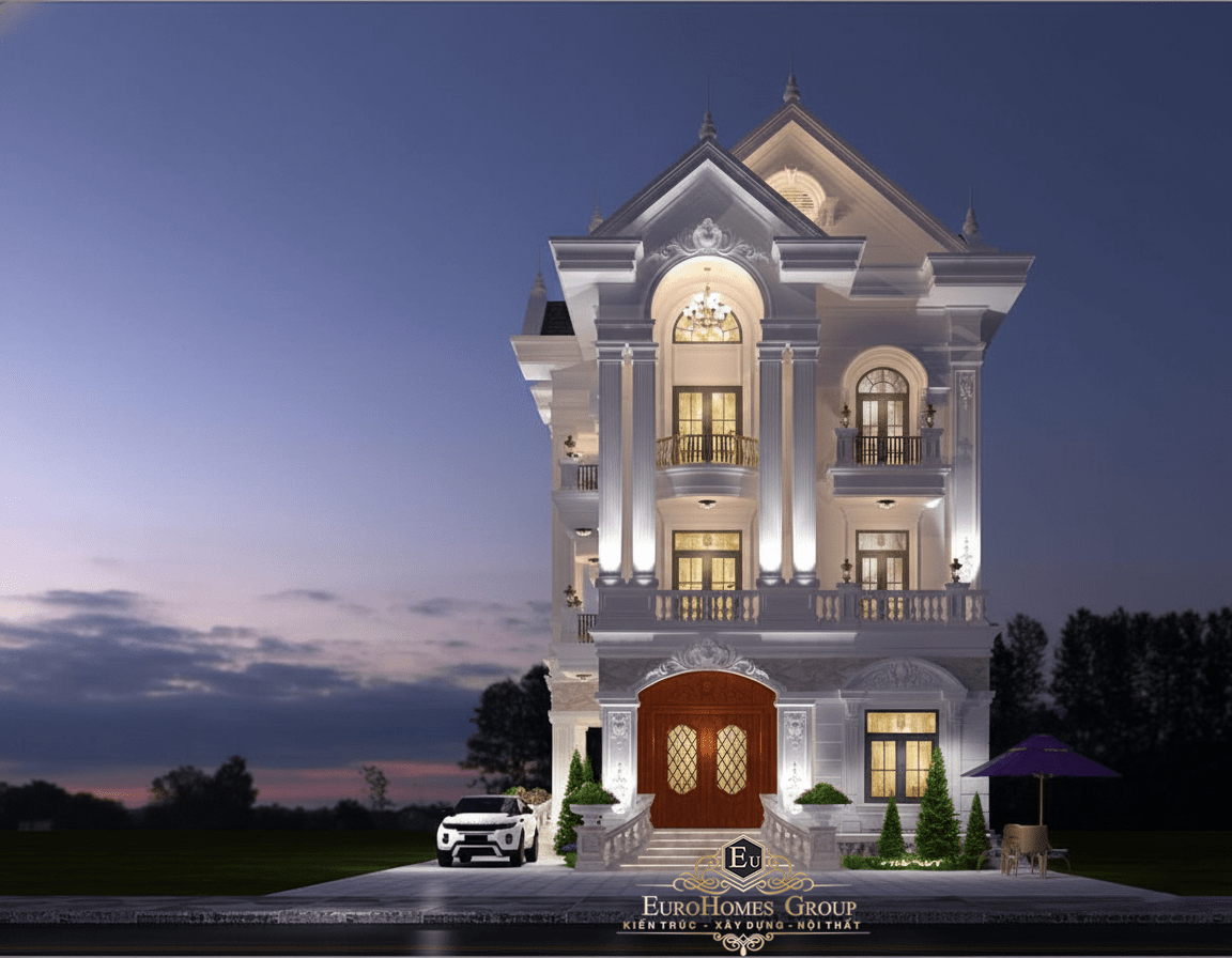 biệt thự 3 tầng mái thái tân cổ điển