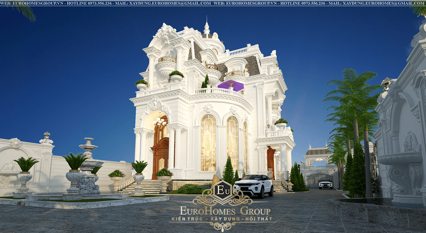 biệt thự lâu đài 3 tầng tân cổ điển có sân vườn