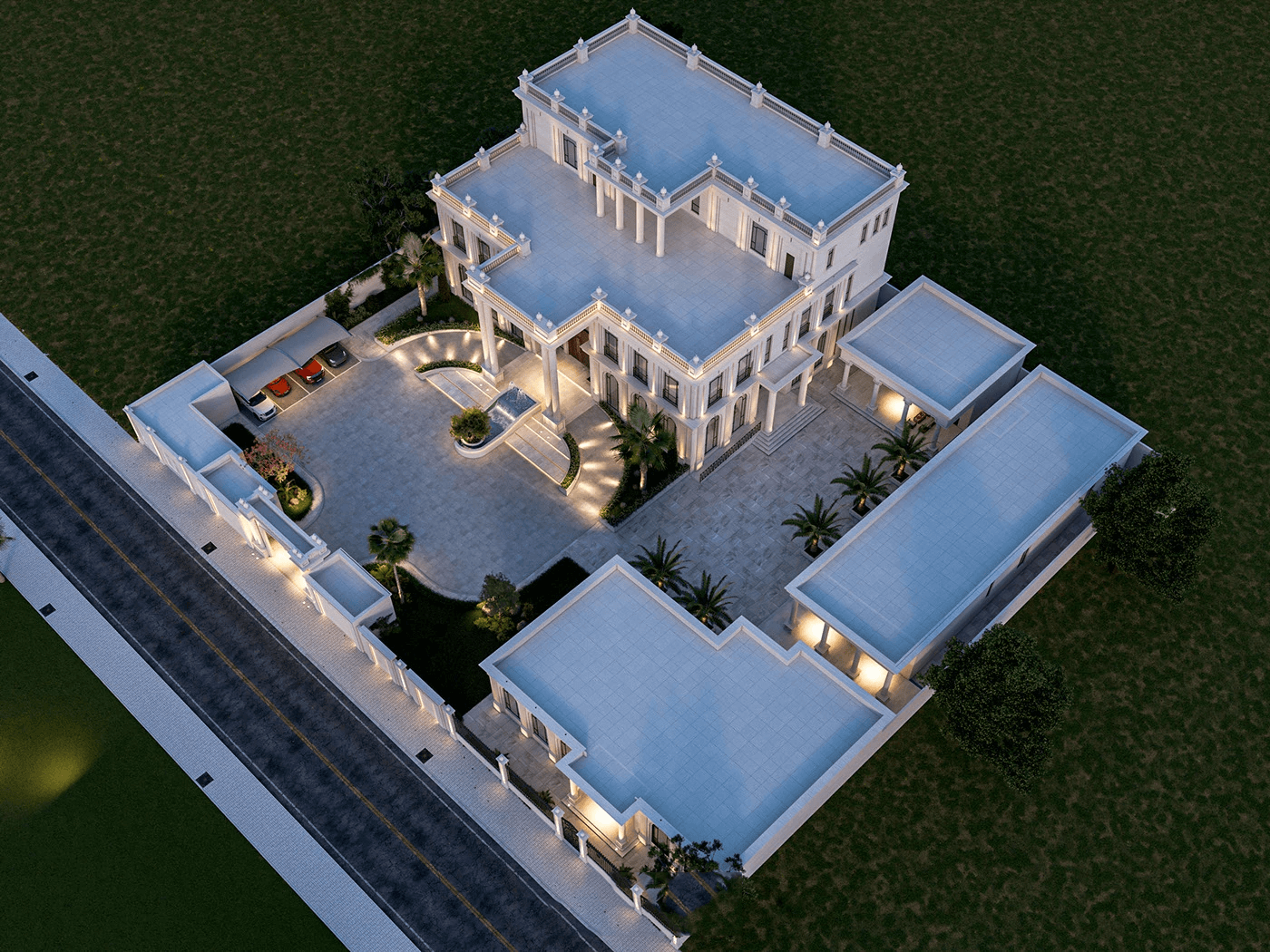 biệt thự lâu đài 3 tầng tân cổ điển mái bằng