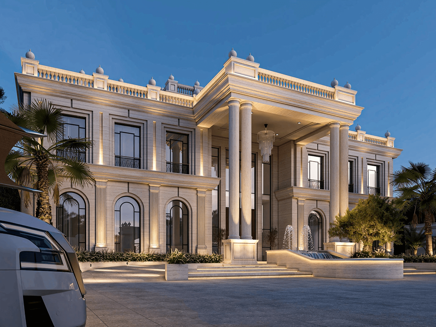 biệt thự lâu đài 3 tầng tân cổ điển mái bằng