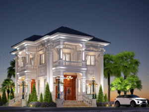 biệt thự 2 tầng mái nhật tân cổ điển