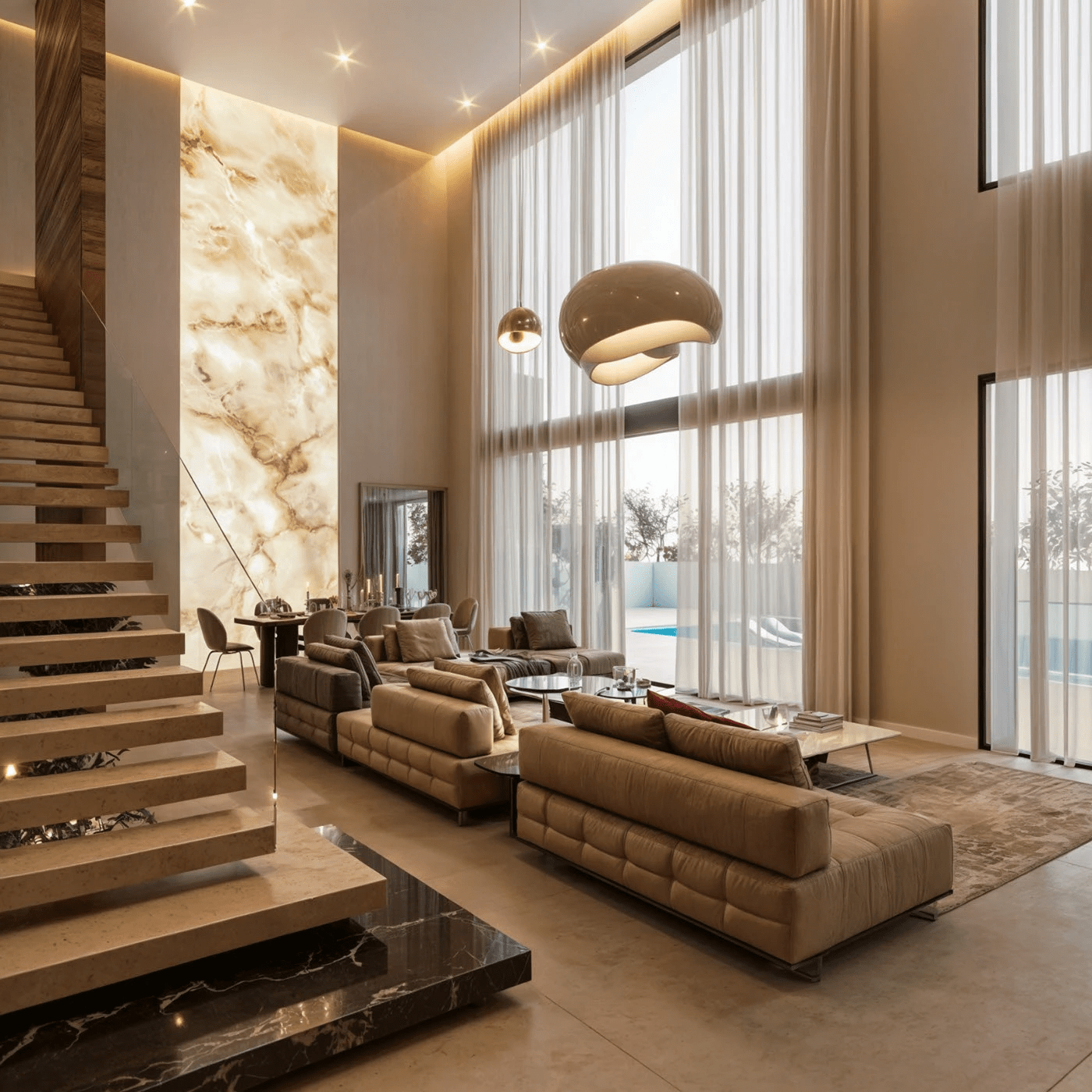 biệt thự thông tầng phong cách hiện đại