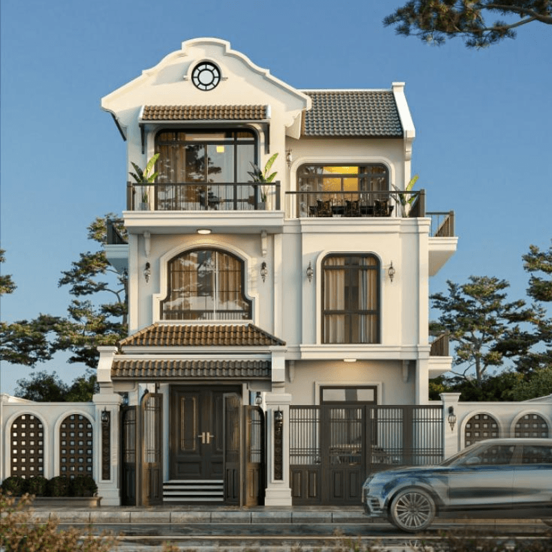 biệt thự thông tầng phong cách indochine