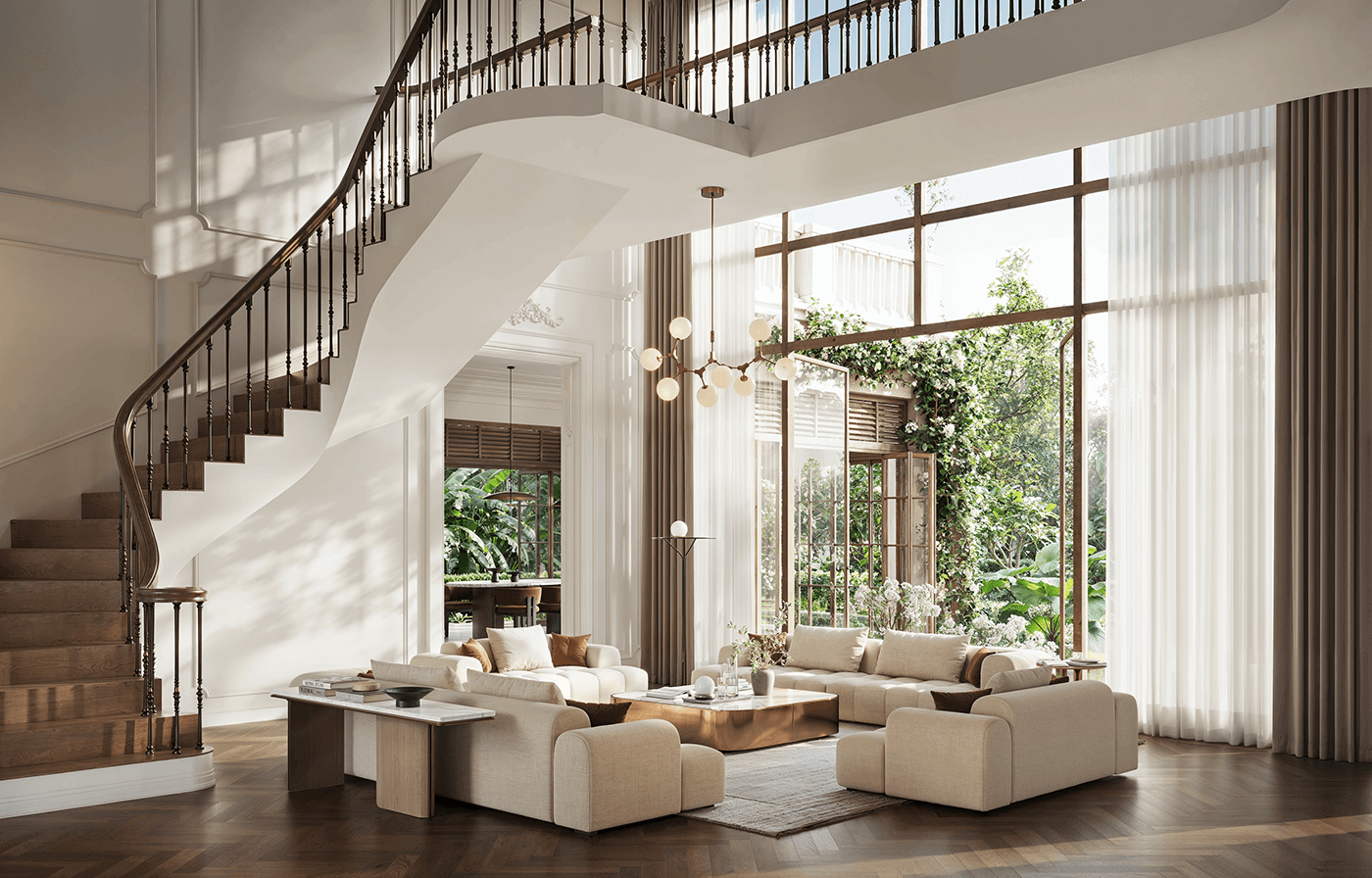 biệt thự thông tầng sân vườn