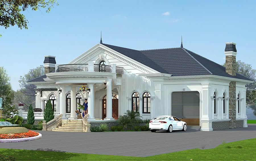 biệt thự vườn 1 tầng tân cổ điển