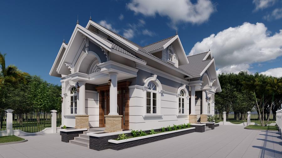 biệt thự vườn 1 tầng tân cổ điển