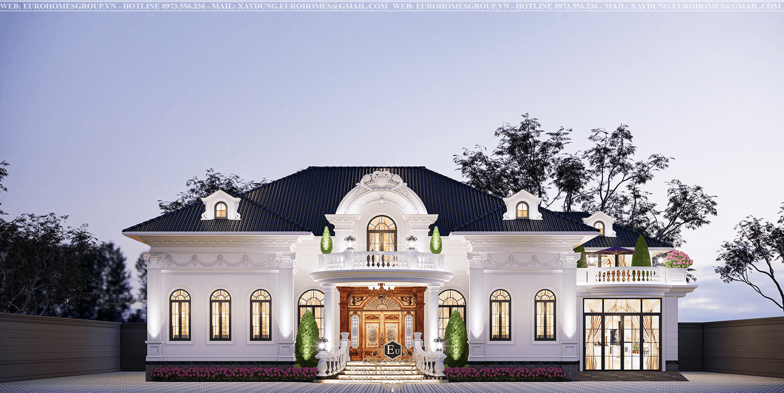 biệt thự vườn 1 tầng tân cổ điển