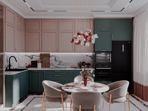 xu hướng thiết kế tủ bếp tân cổ điển